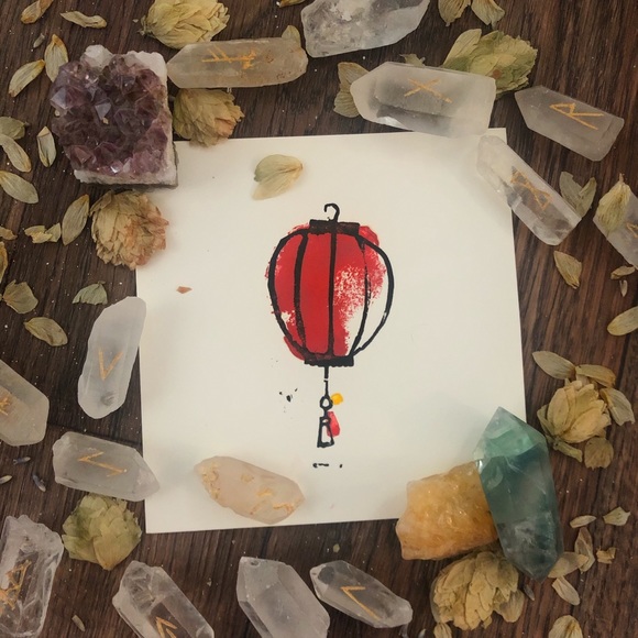 Abi&Ink Other - Linoleum Prints Hand Made Red Lantern